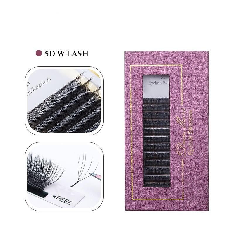 5d w shaped eyelash extensions handcrafted, ultra light, short length