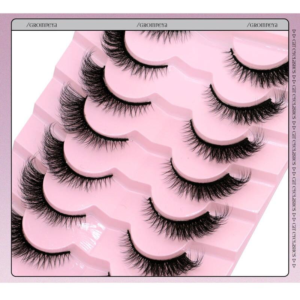 natural long cat eye faux mink eyelashes winged end, full strip, handmade