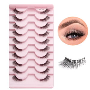 natural cat eye half lashes soft, fluffy faux eyelash extensions for a dramatic look