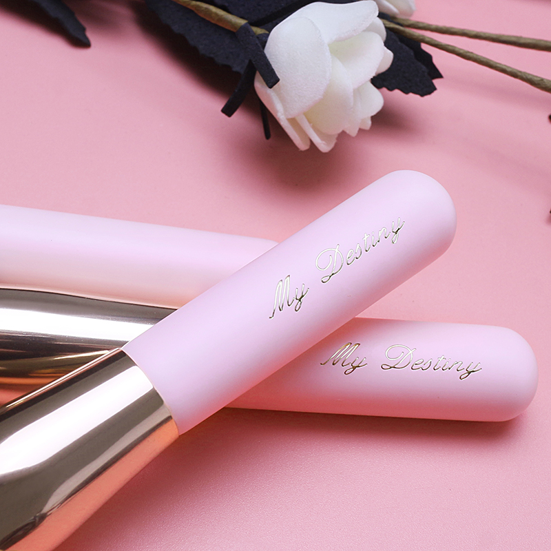 4pcs portable mini pink makeup brushes set with bag for travel