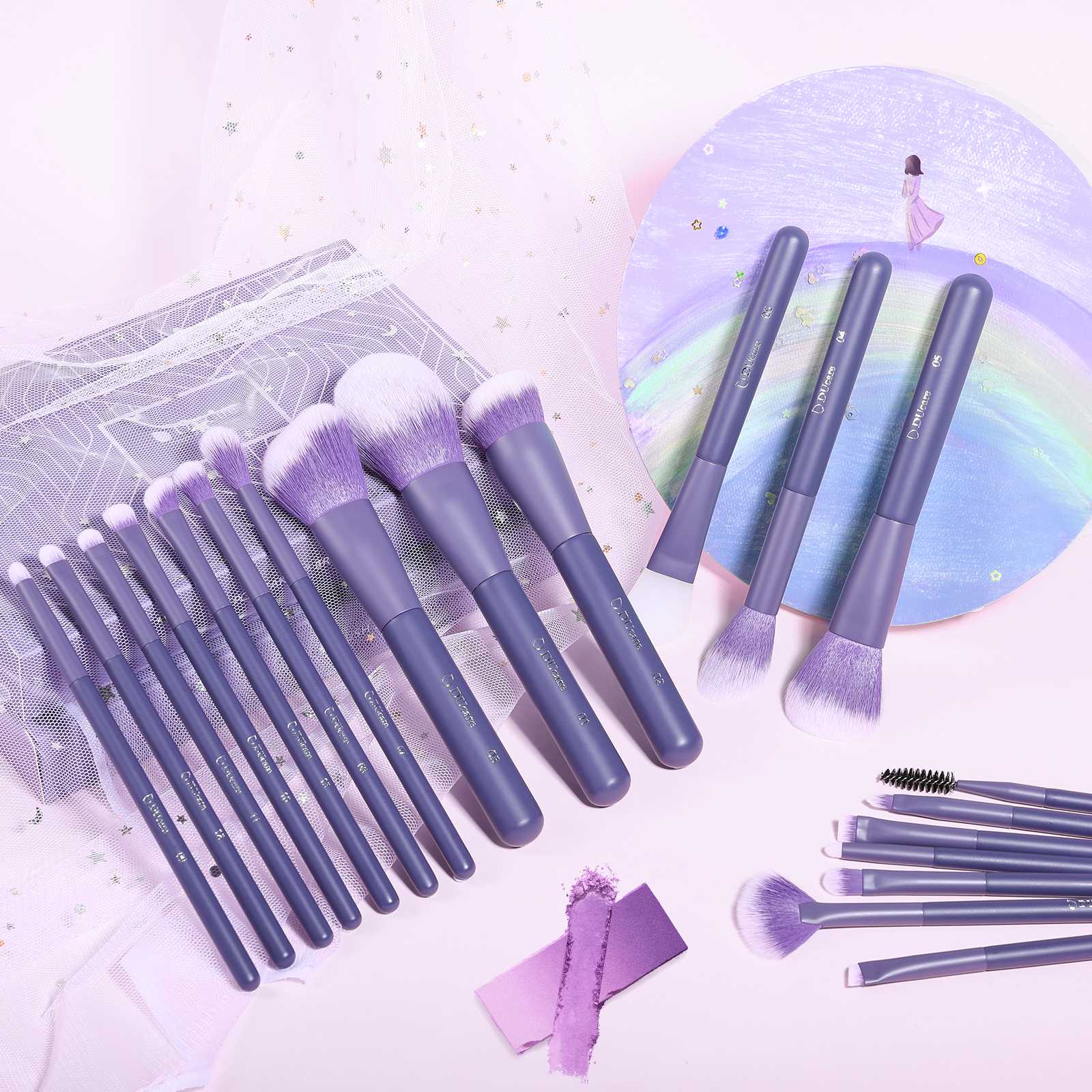 professional 20pcs purple makeup brush set