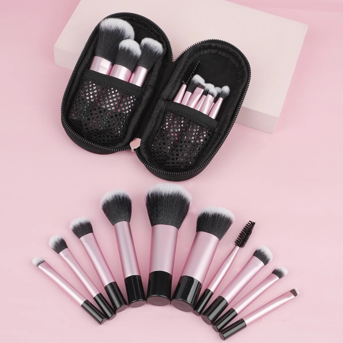 10pcs mini travel makeup brush set