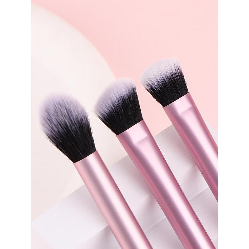 three color flawless base makeup brush set for concealer, eye shadow, and blusher