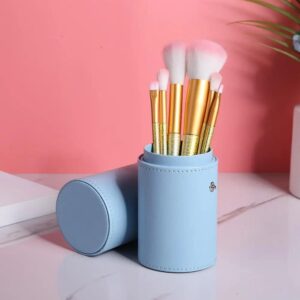elegant pu leather makeup brush holder perfect for travel and home organization