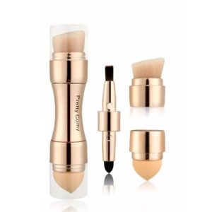 4 in 1 multi functional makeup brush set: foundation, eyebrow, shadow, concealer, eyeliner, blush, & powder