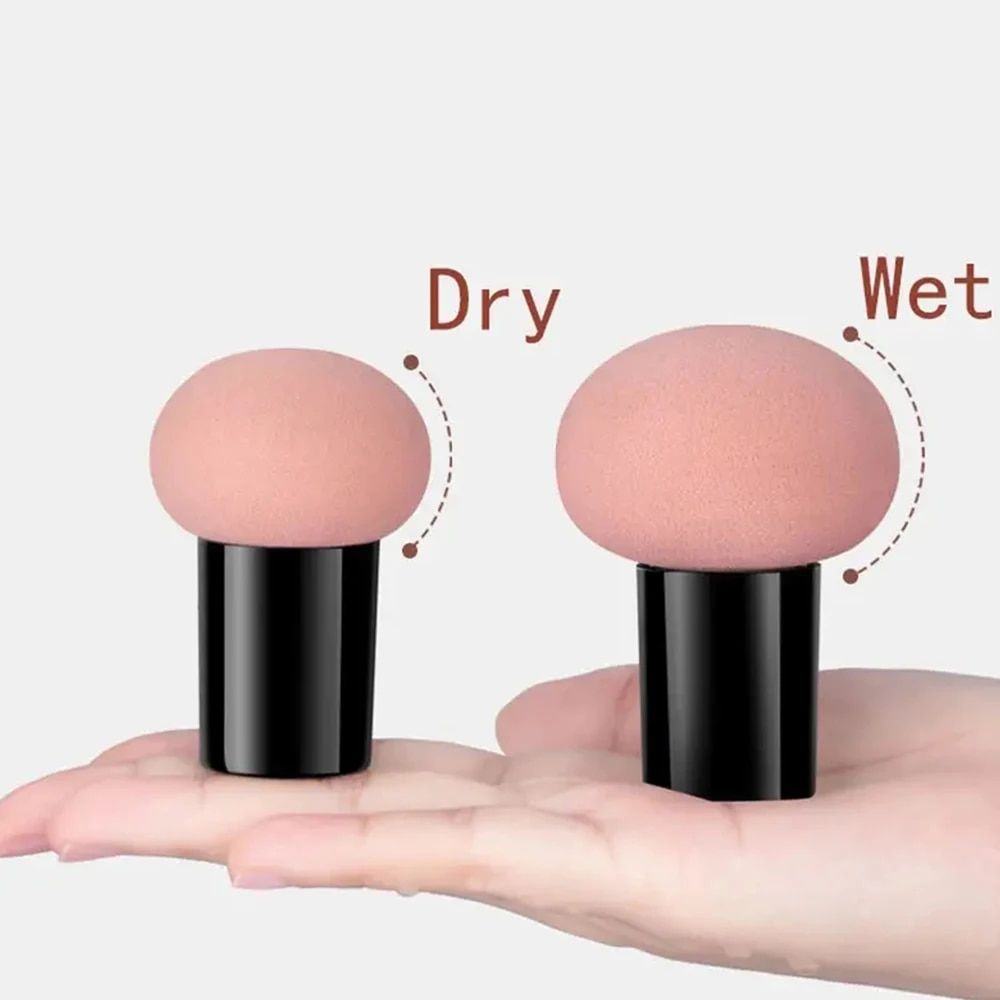 latex free mushroom head makeup sponge dual use cosmetic blender with storage box
