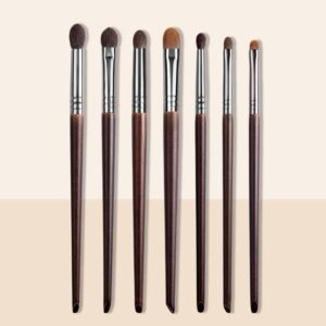 professional 7 piece makeup brush set natural & synthetic hair blending and shader brushes