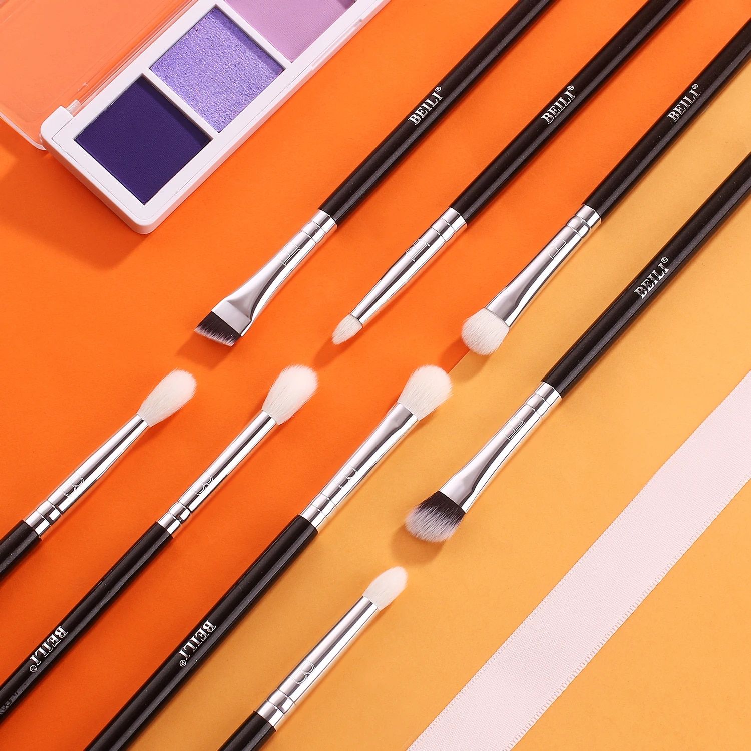 professional eye makeup brush set natural & synthetic bristles