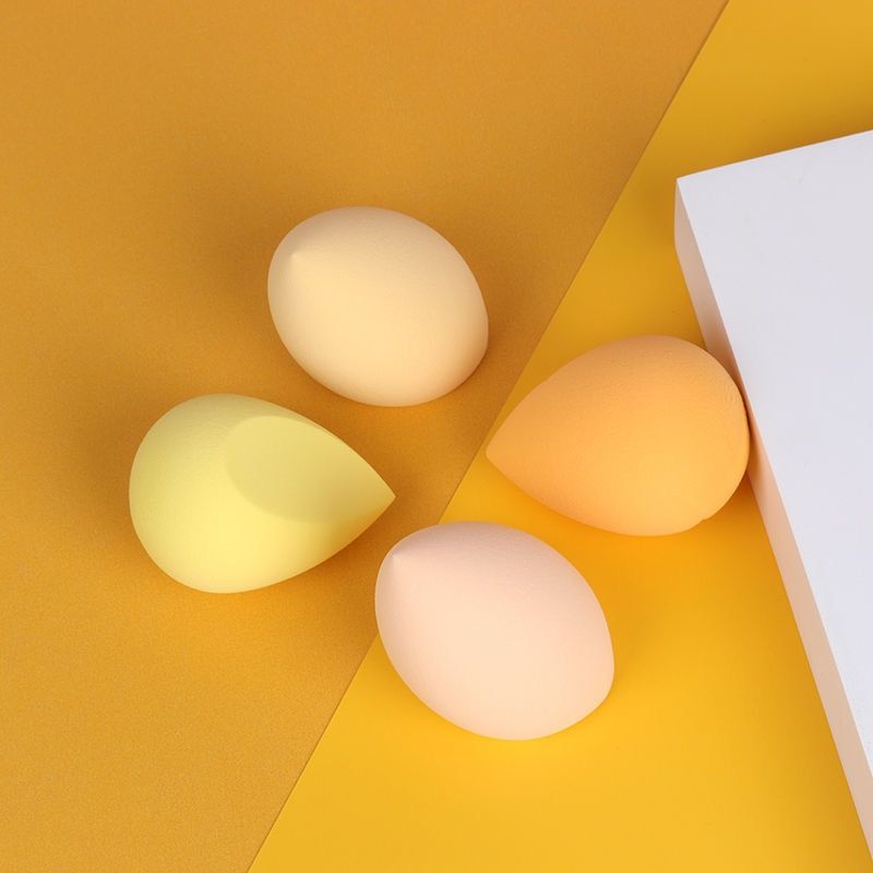 4 piece beauty egg makeup blender set: cosmetic puff & foundation sponges