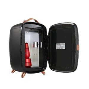 portable 6l mini makeup fridge with mirror & led lights