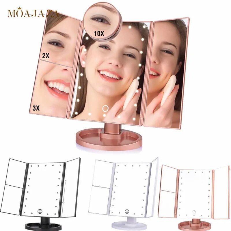 lux 22 led touch dimmer makeup mirror with 10x magnification