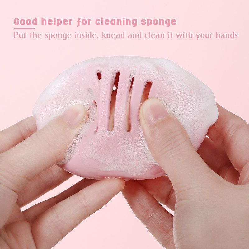 eco friendly silicone makeup sponge holder portable & breathable beauty blender case