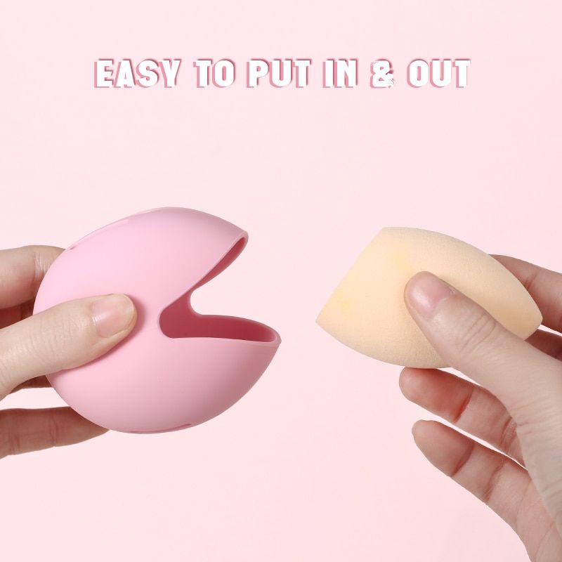 eco friendly silicone makeup sponge holder portable & breathable beauty blender case