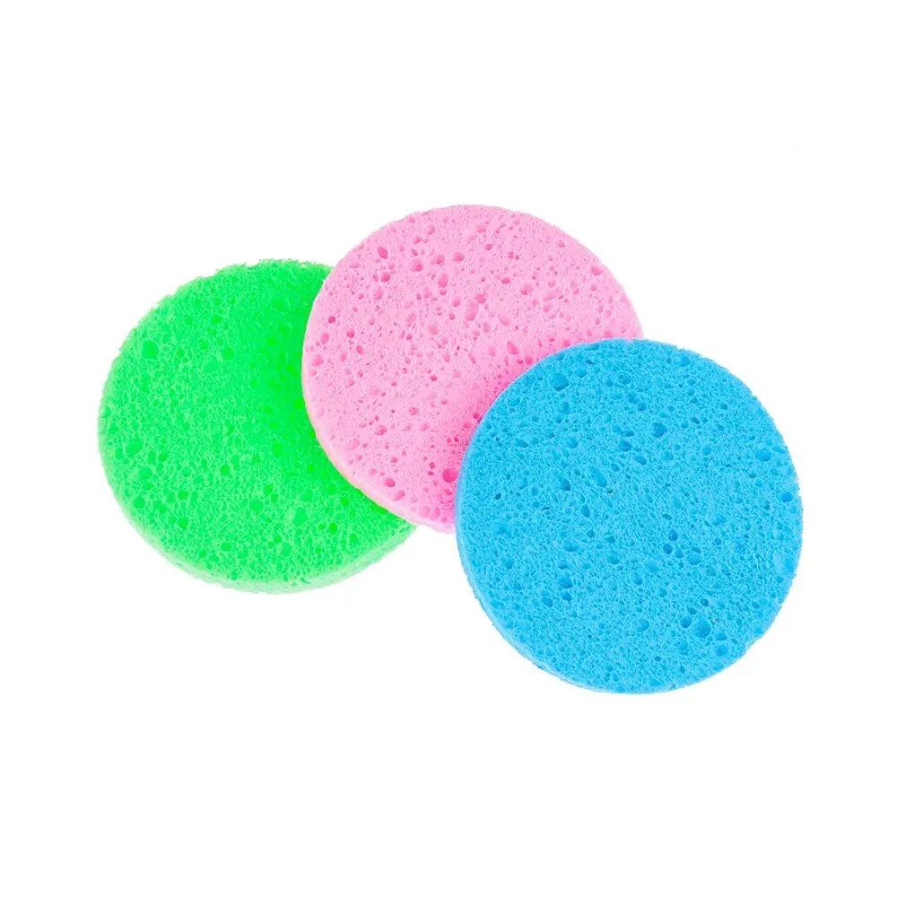 10cm natural cellulose facial cleansing sponges 5 pack soft makeup remover puffs