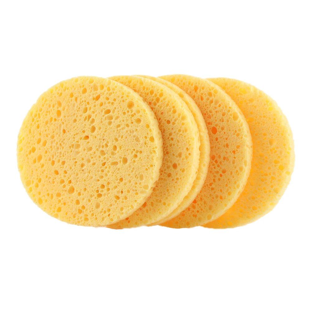 10cm natural cellulose facial cleansing sponges 5 pack soft makeup remover puffs