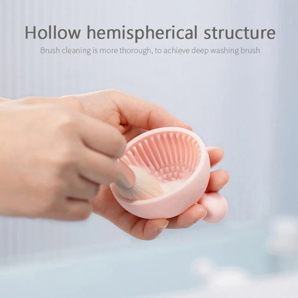 multi purpose silicone makeup brush cleaner pad compact & durable