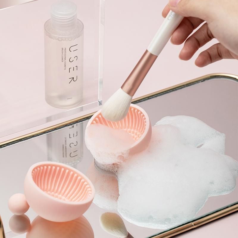 multi purpose silicone makeup brush cleaner pad compact & durable