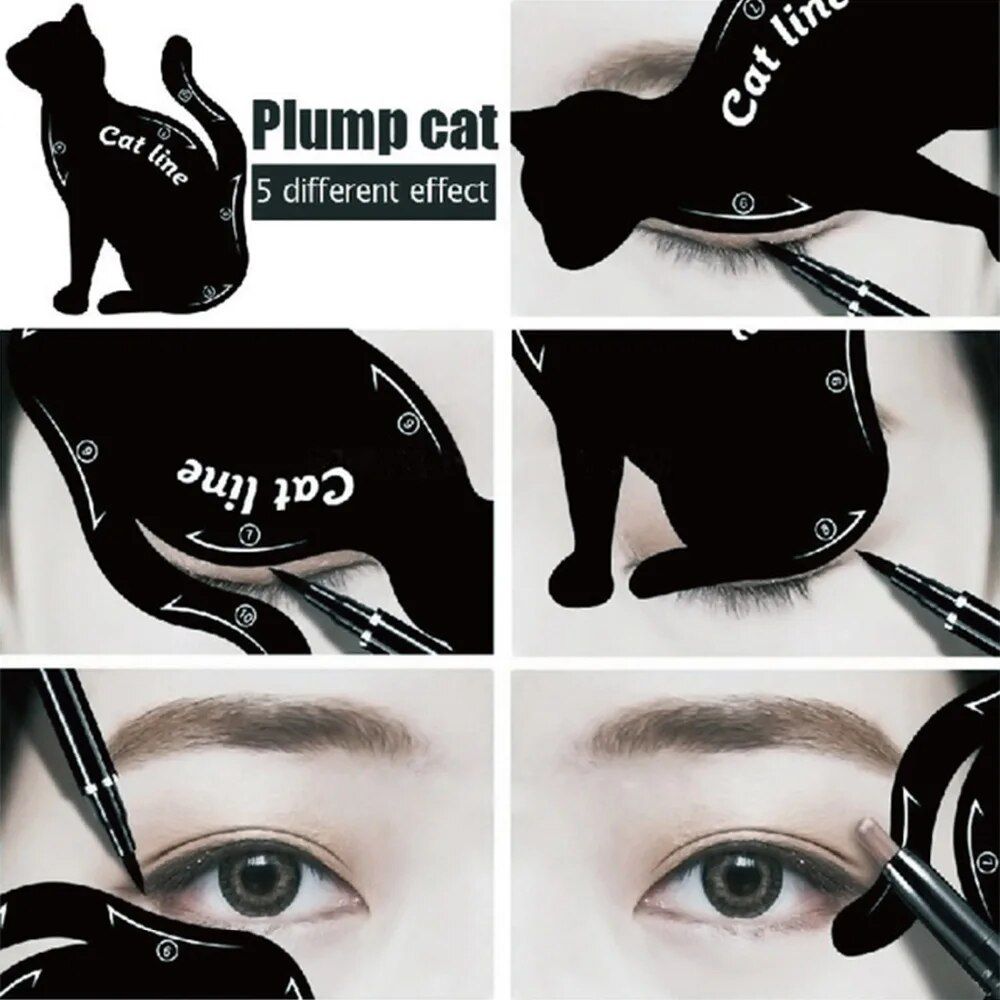 2 in 1 cat line & stamps: easy use eyeliner stencils