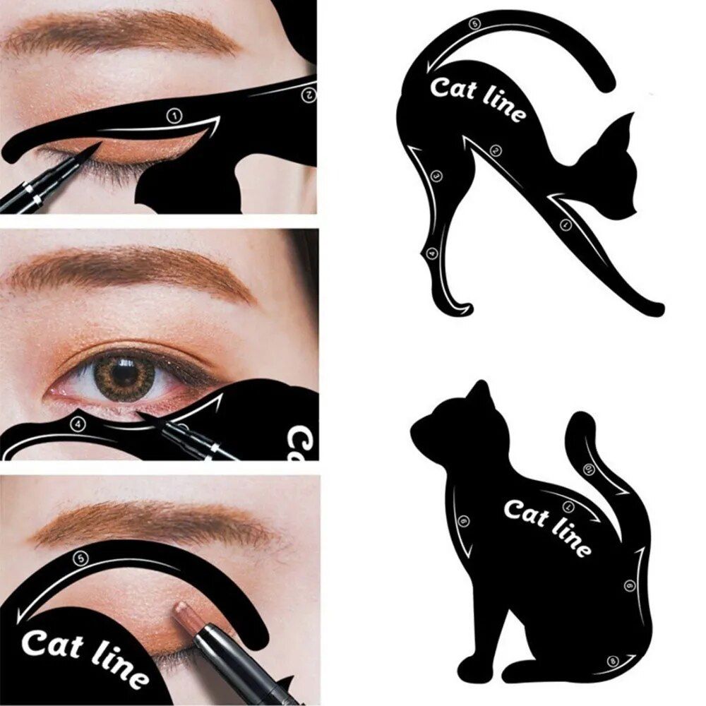 2 in 1 cat line & stamps: easy use eyeliner stencils
