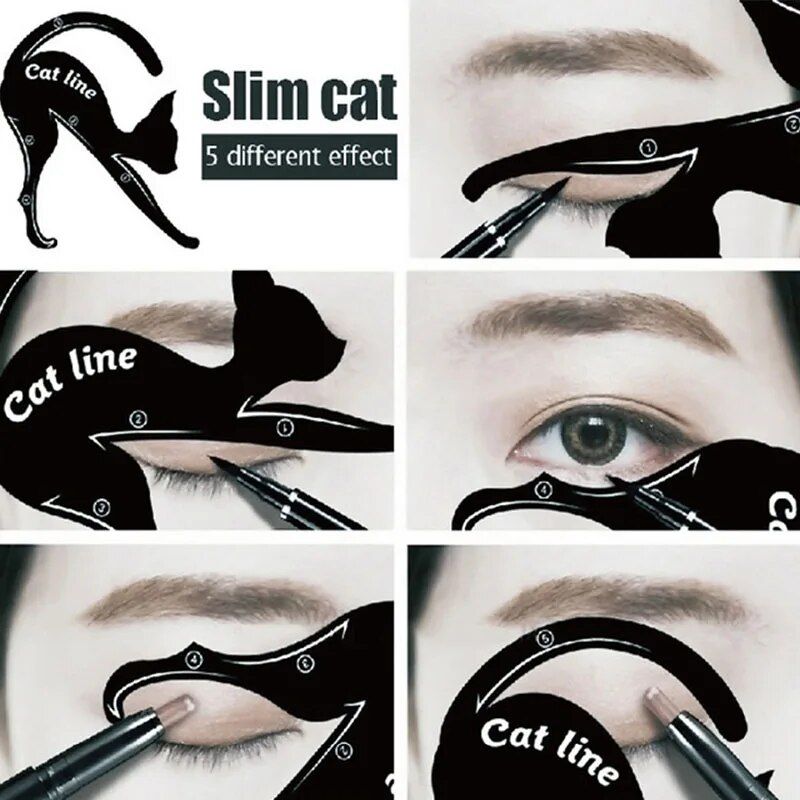 2 in 1 cat line & stamps: easy use eyeliner stencils