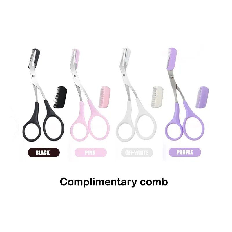 multi colored stainless steel eyebrow trimmer with comb precision beauty scissors for effortless grooming