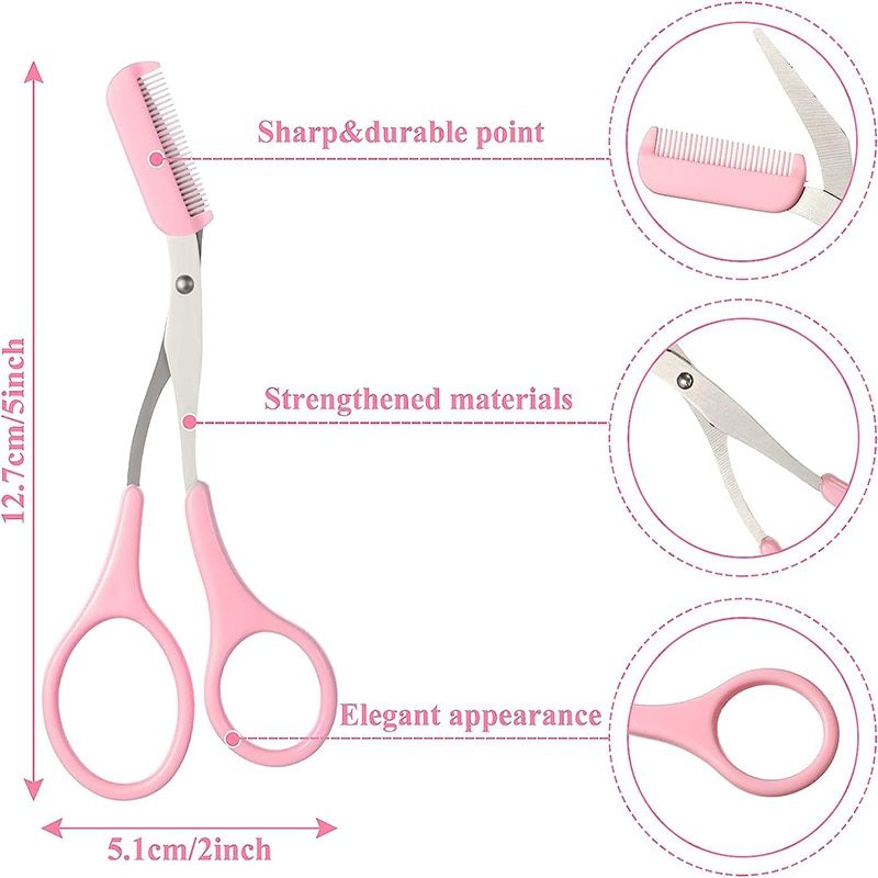 multi colored stainless steel eyebrow trimmer with comb precision beauty scissors for effortless grooming