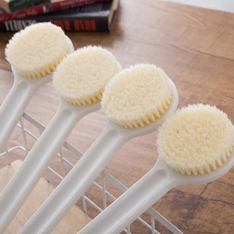 long handle exfoliating bath brush skin massager & shower scrubber
