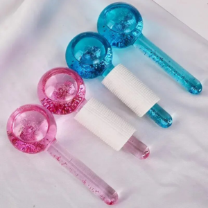luxury crystal ice roller set for face and eye massage – skin rejuvenation and tightening tool