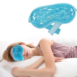 rejuvenating gel ice eye mask: dual purpose hot & cold relief for brighter eyes