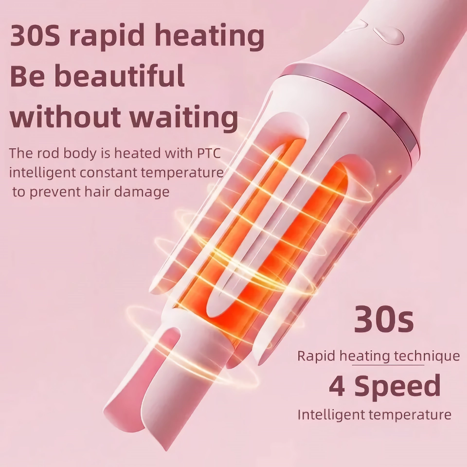 automatic hair curler with 4 temperature modes & safety features