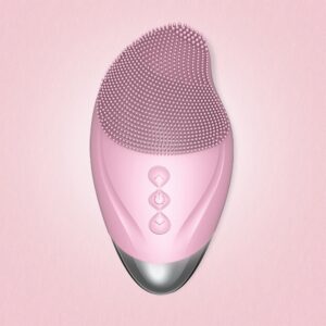 rechargeable silicone face cleansing brush with heating eye massage