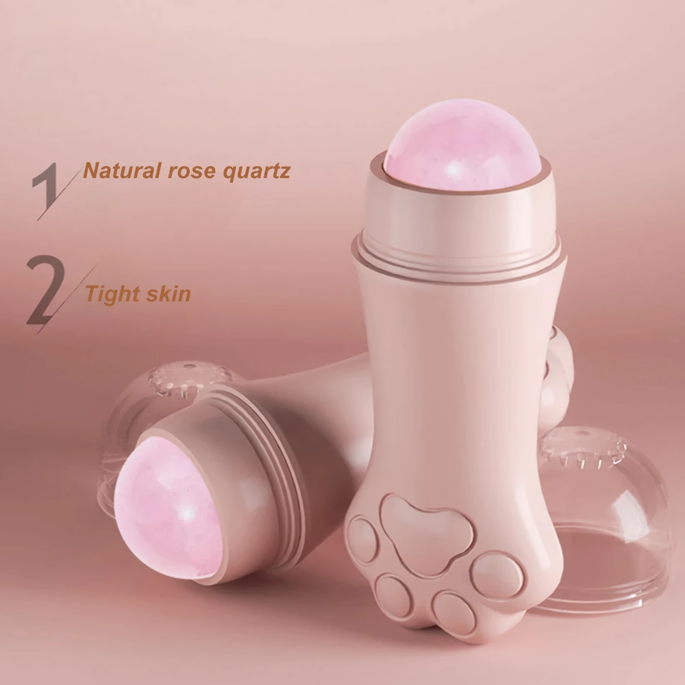natural volcanic stone & rose quartz oil absorbing roller