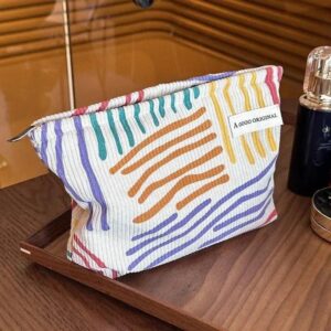 luxurious corduroy cosmetic bag