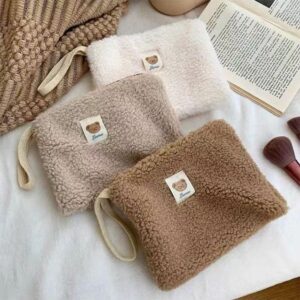 chic plush multi purpose cosmetic storage bag