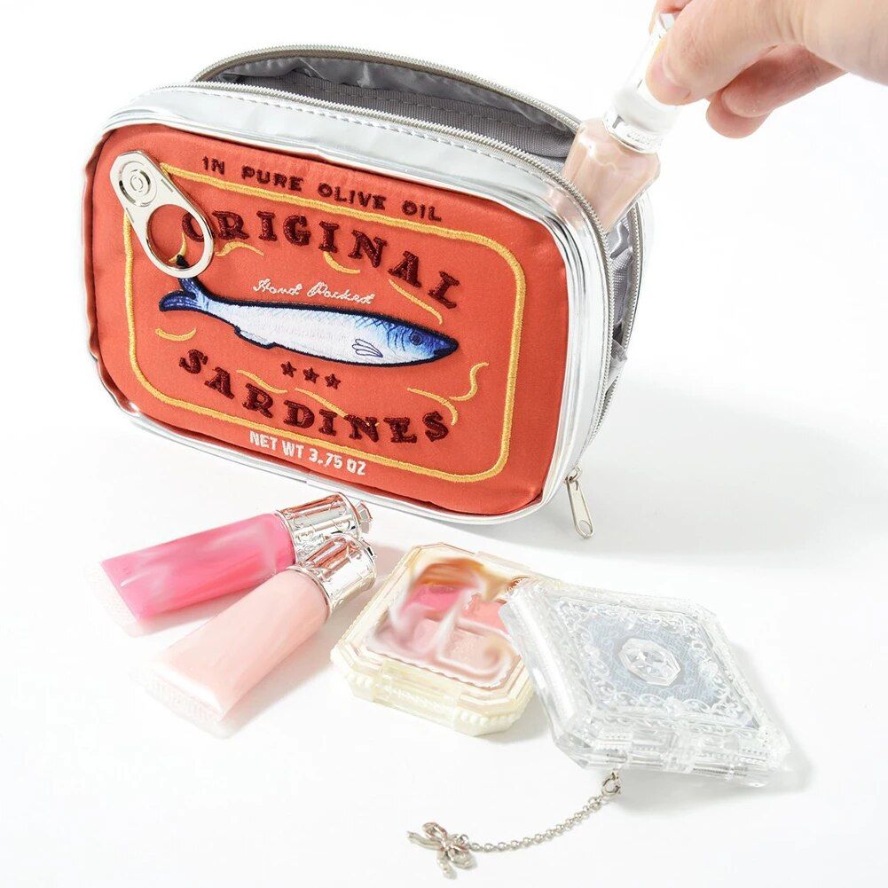 cute sardine can waterproof cosmetic bag