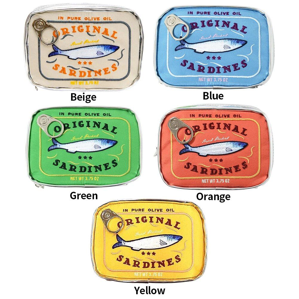 cute sardine can waterproof cosmetic bag