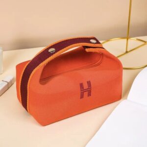 chic waterproof canvas makeup organizer fashionable cosmetic travel pouch