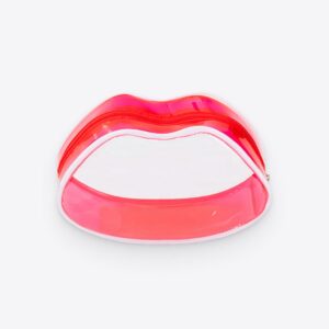 transparent lip shaped cosmetic bag