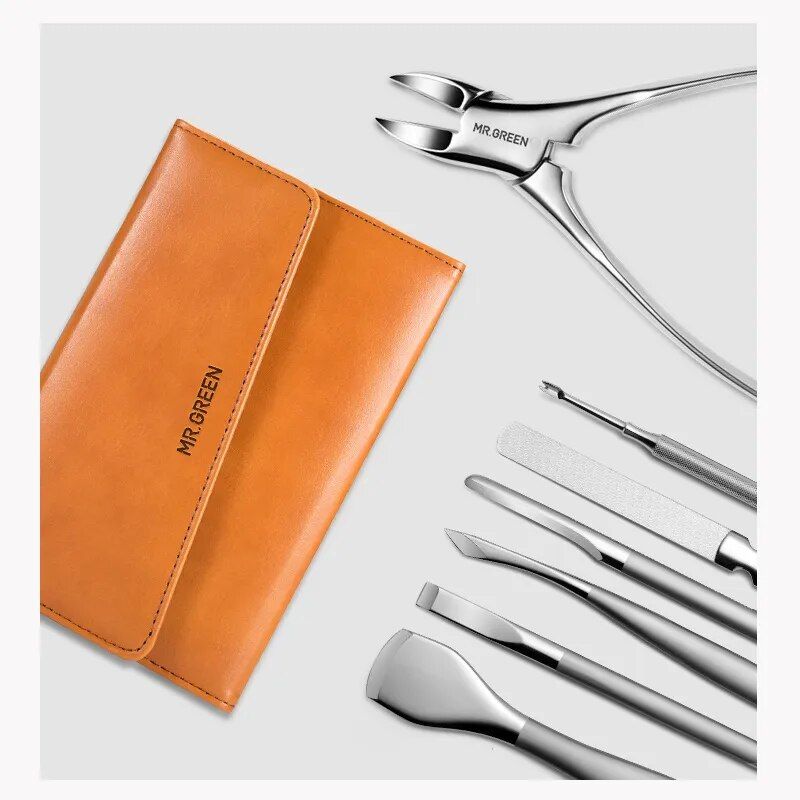 mr.green pedicure knife set professional ingrown toenail foot care tools stainless steel nail nippers clipper remover kit