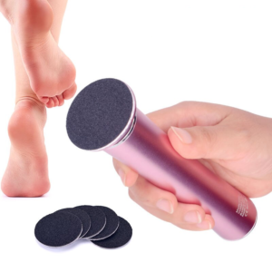 efficient electric foot file: wireless, rechargeable, & dual speed pedicure tool