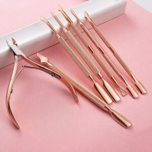 stainless steel dual ended cuticle pusher and dead skin remover