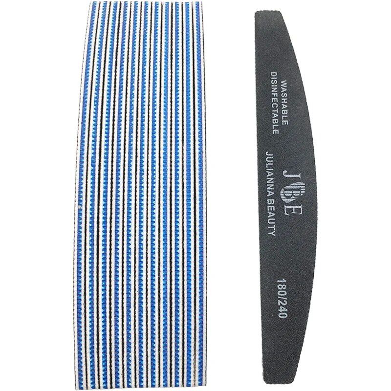 professional 10 piece moon style nail file set 100/150/180/240 grit for gel & acrylic nails