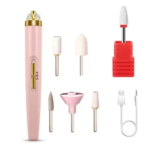 luxecare electric nail drill kit – usb rechargeable manicure & pedicure set with led light