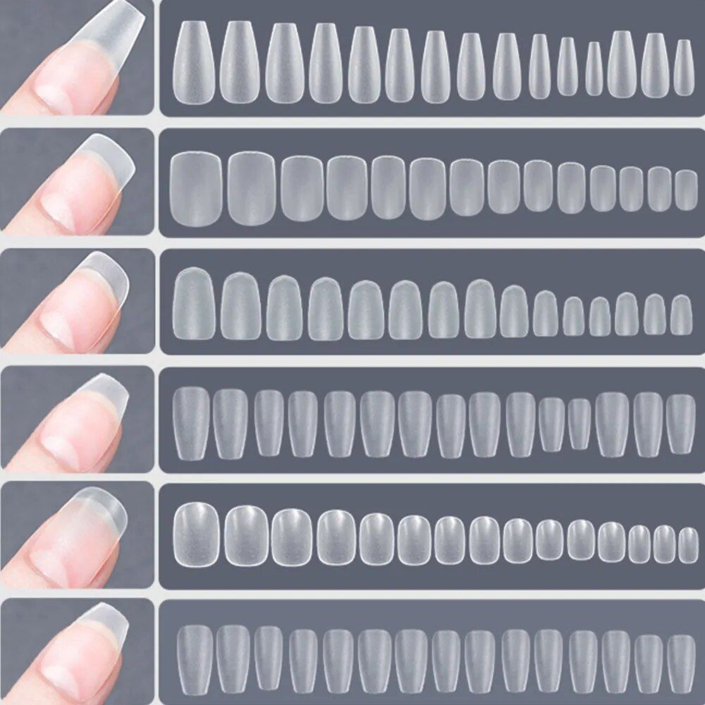 120pcs matte almond oval sculpted press on nail tips