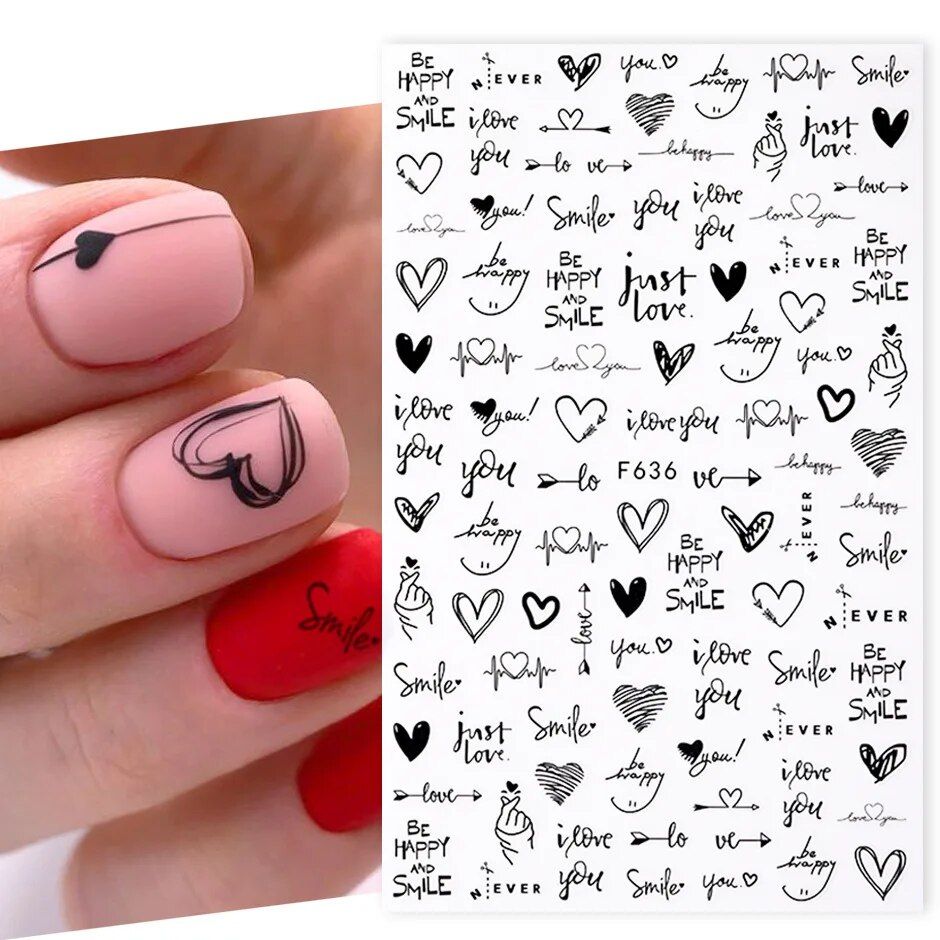 elegant abstract nail art stickers