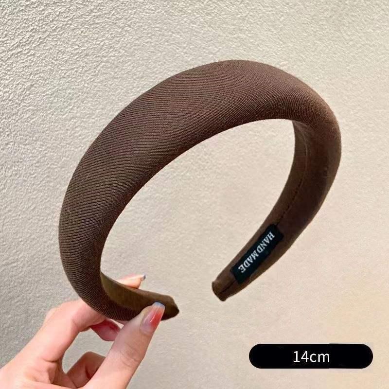 chic vintage inspired elastic lattice print headband wide sponge hair hoop for women