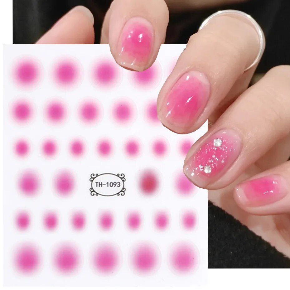 3d jelly gradient nail stickers