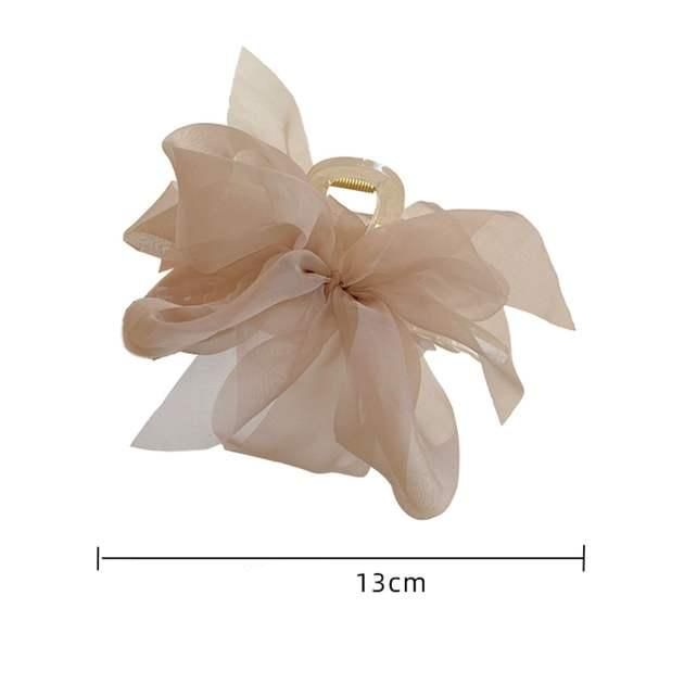 elegant mesh bow hair claw clip chic ponytail & braid accessory