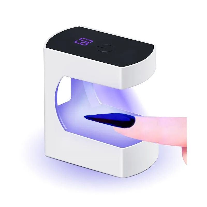 compact uv led nail dryer portable mini gel lamp with usb, perfect for home & travel