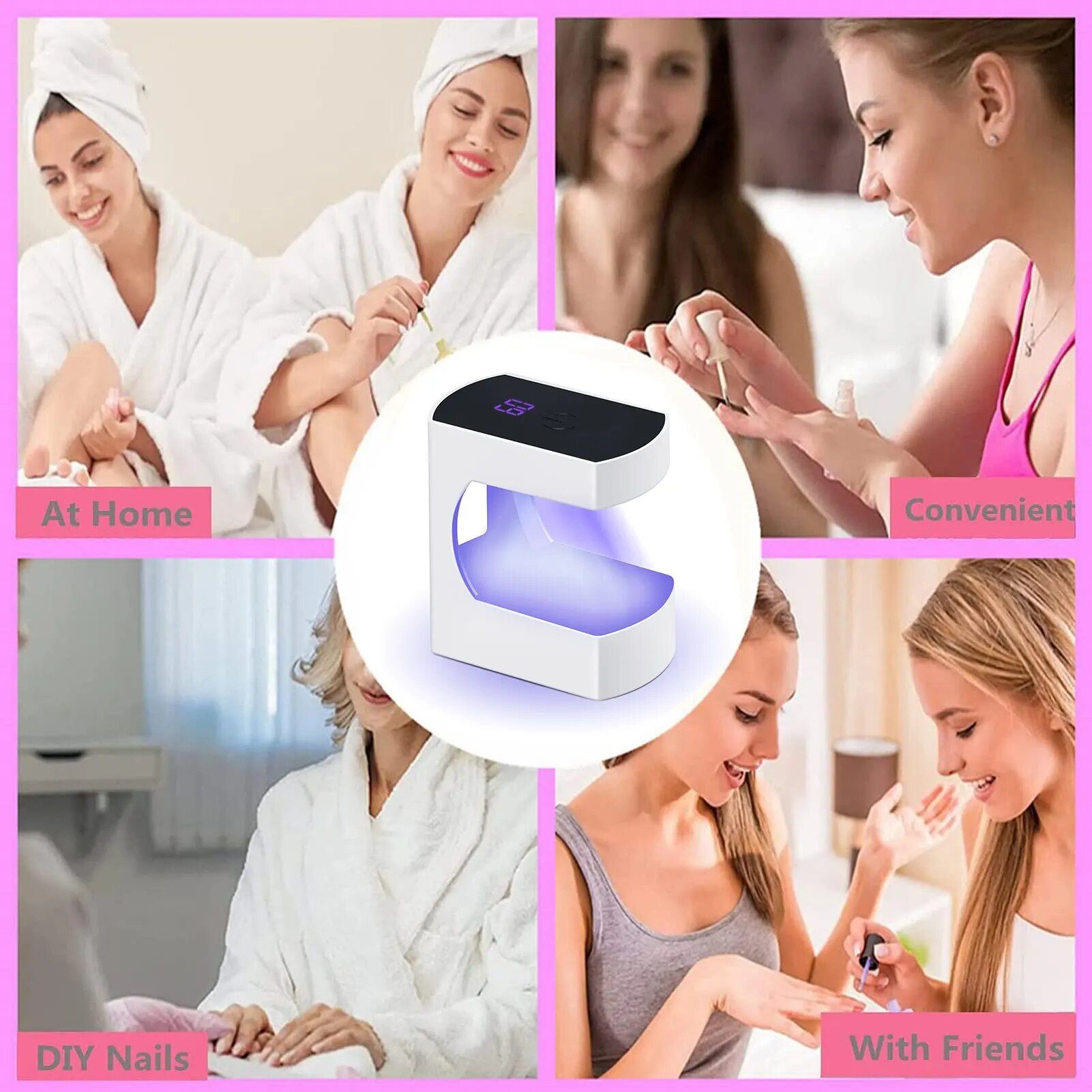 compact uv led nail dryer portable mini gel lamp with usb, perfect for home & travel